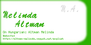 melinda altman business card